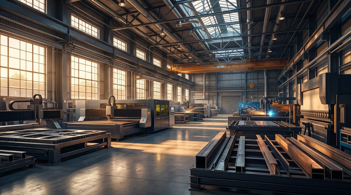 A large industrial manufacturing hall